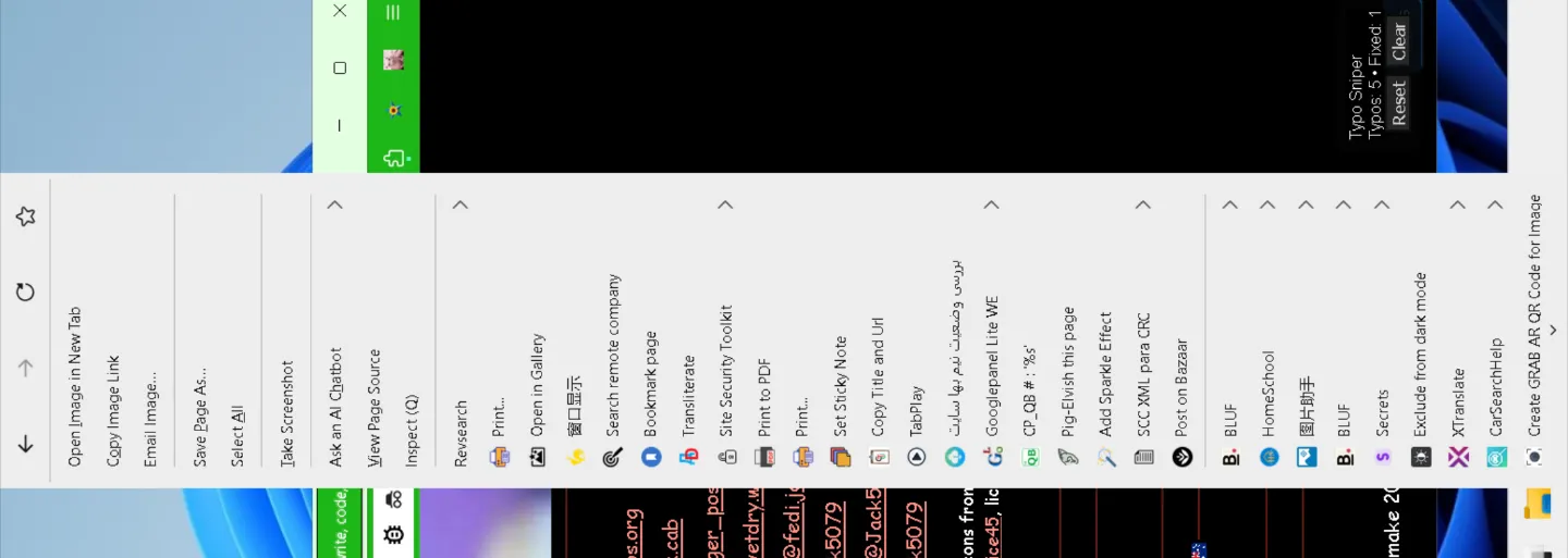 Context menu bloated with a lot of extensions