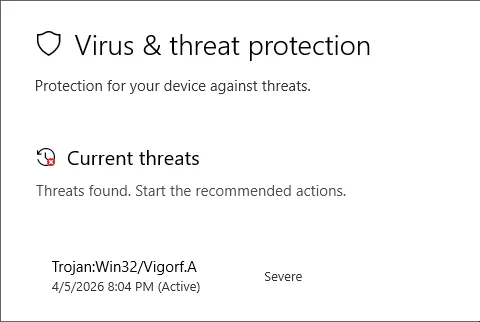 Defender triggered: HackTools is marked as Trojan:Win32/Vigorf.A.